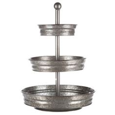 galvanized metal three tiered stand